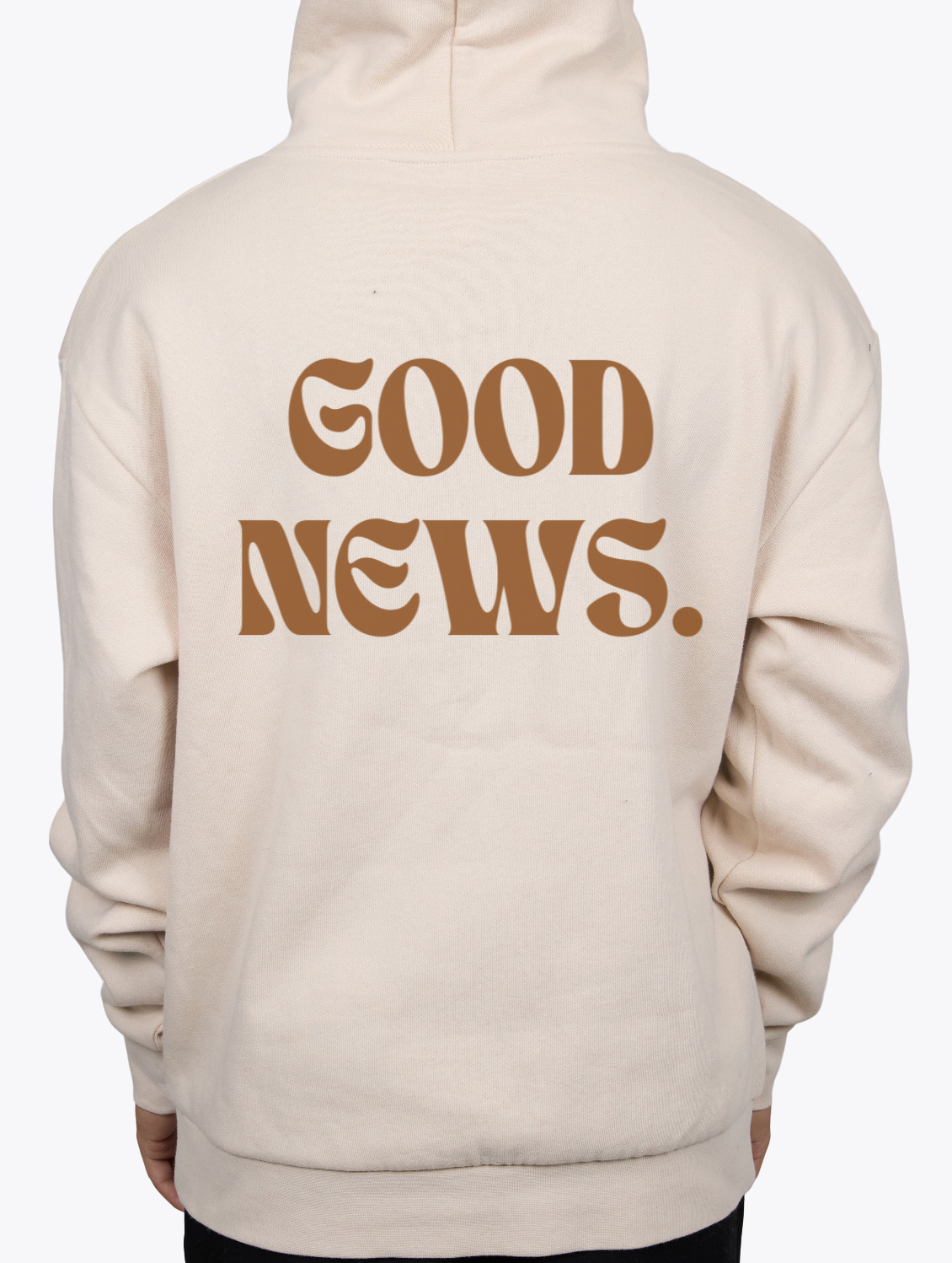 Good News Hoodie- Cream/Brown